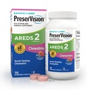 PreserVision AREDS 2 Oogvitaminen, #1 Oogarts Aanbevolen Merk, Kauwbare Luteïne en Zeaxanthine Supplement met Vitamine C, Vitamine E, Zinc, en Koper, Gemengde Berry, 70 tabletten