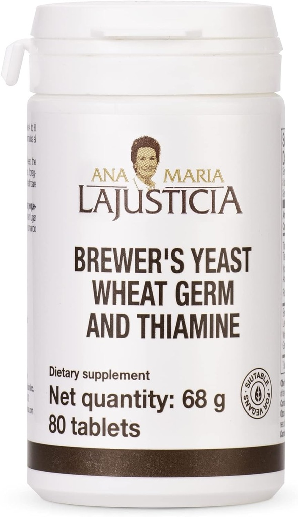 Ana Maria Lajusticia- BREWER'S Gist - Bron van Vitaminen, Hart Gezondheid en gezonde spijsvertering - 20 dagen behandeling pakket Suikervrij en Veganistisch vriendelijk.