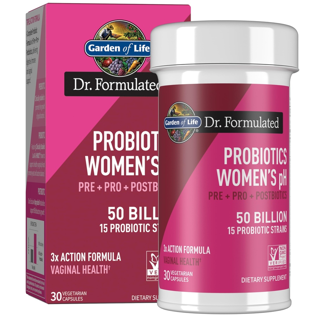 Garden of Life Dr Formulated Once Daily 3-in-1 Complete Prebiotica, Postbiotica & Probiotica voor vrouwen, PRE + PRO + POSTBIOTIC Supplement voor vrouwen Digestief, Immune & Vaginale Gezondheid, 30 dagen aanbod