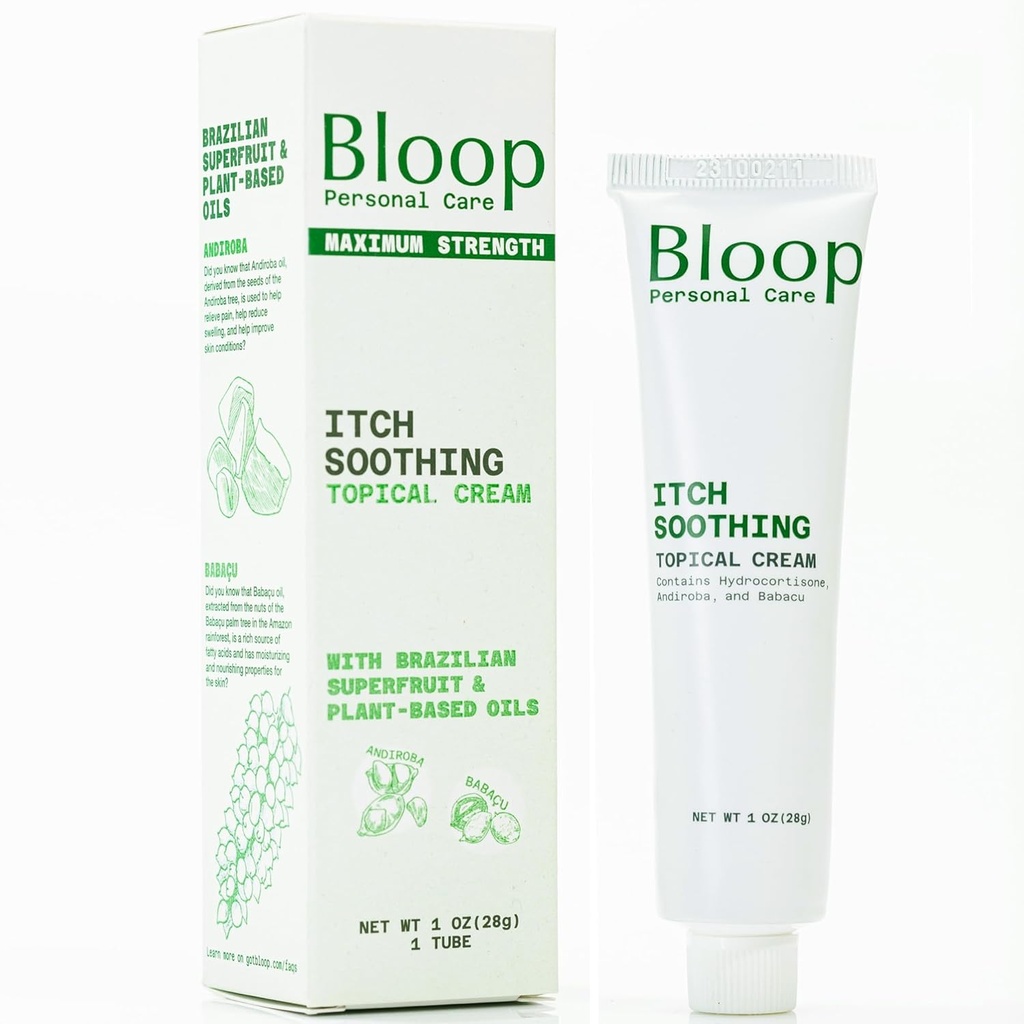 Bloop Anorectal Itch Soothing Cream met Hydrocortisone, Andiroba/Babacu Oils 