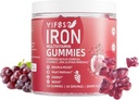 Iron Gummies Sugar Free, 120 Gummies Iron Supplement voor vrouwen Multivitamine met ijzer, vitamines & zink voor vrouwen, mannen & kinderen- Grape Flavor, Vegan Supplement, Folate voor energie- Geen na smaak