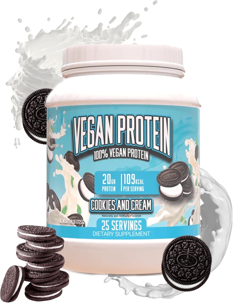 Enorme supplementen Vegan Proteïne Poeder - Cookies & Cream - Superior Plant Based Proteïne Poeder, 20g Proteïne Per Serving