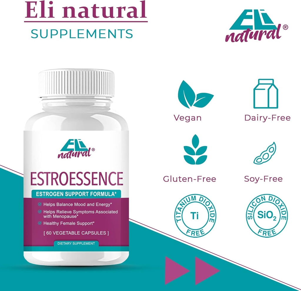 ESTROESENCE Capsule voor vrouwen - Vrouwelijke Hormone Balance Supplement Menopauze Mood and Energy Support - Herstelt gezonde Estrogeen niveaus 