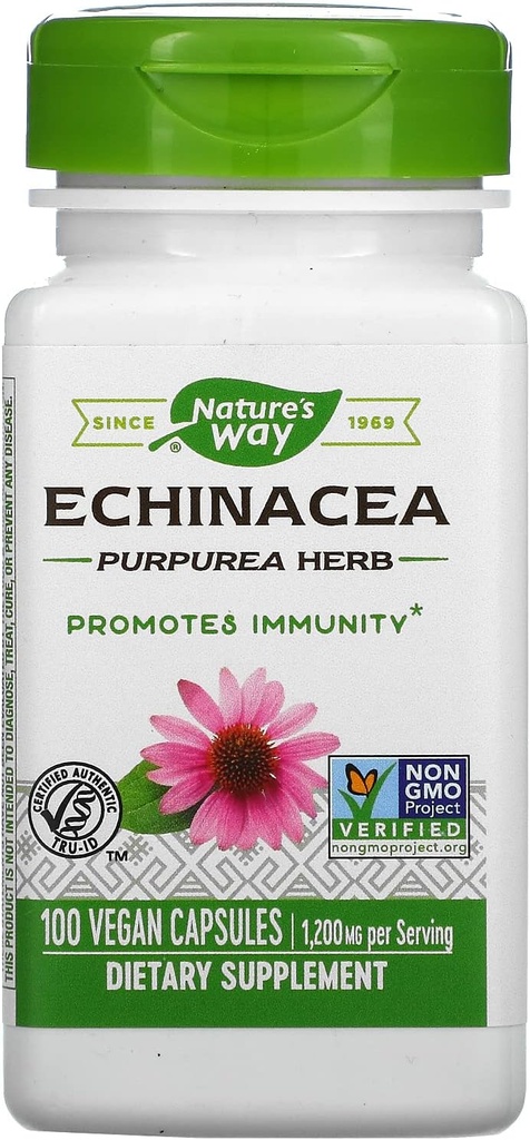 Nature's Way Echinacea Purpurea Herb, 1.200 Mg per portie, 100 Tel.