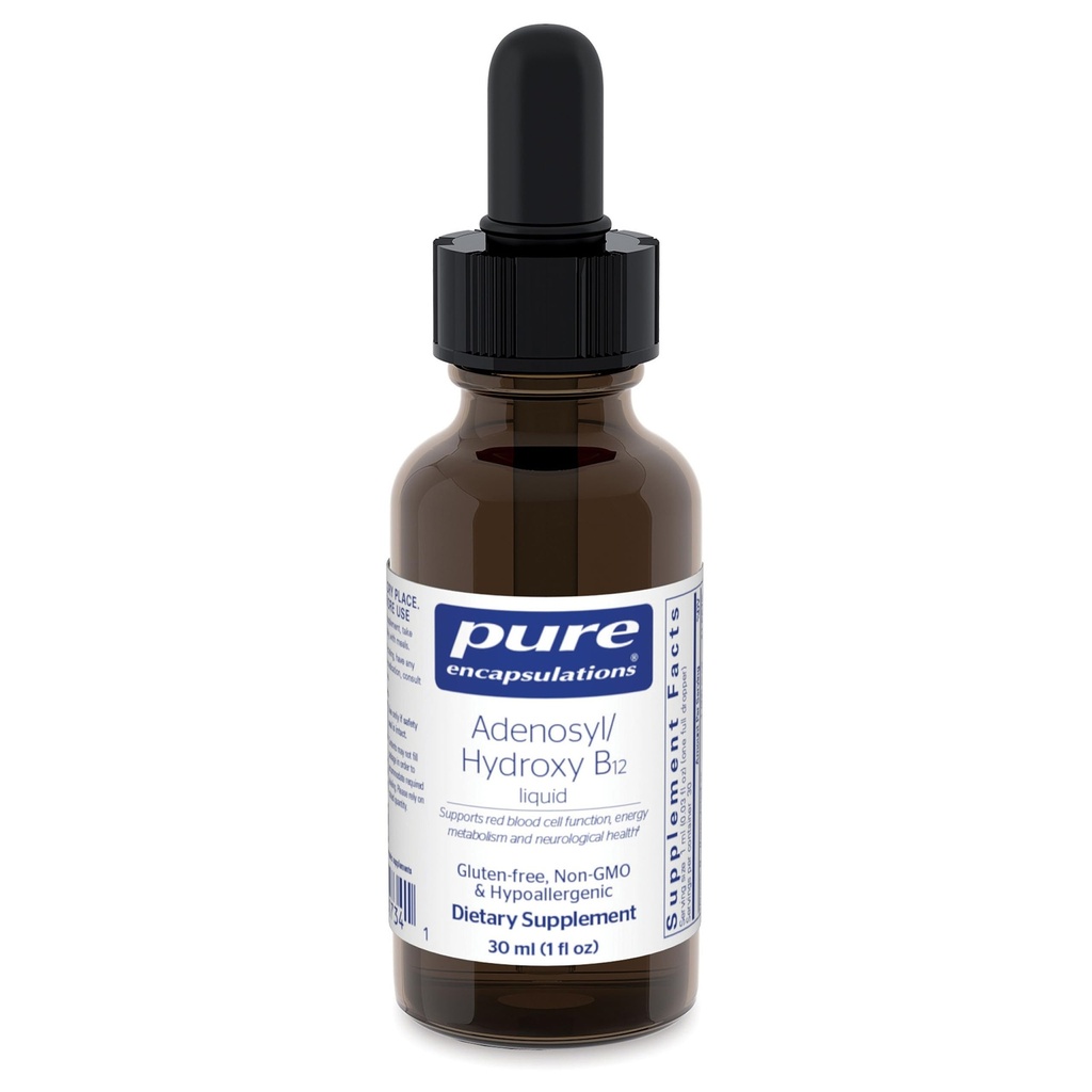 Pure Encapsulations Adenosyl/Hydroxy B12 Liquid 30 ml - Ondersteunt energie Metabolisme en neurologische gezondheid* - voor hersenondersteuning* - Glutenvrij - Veganistisch - 1 Fl Oz