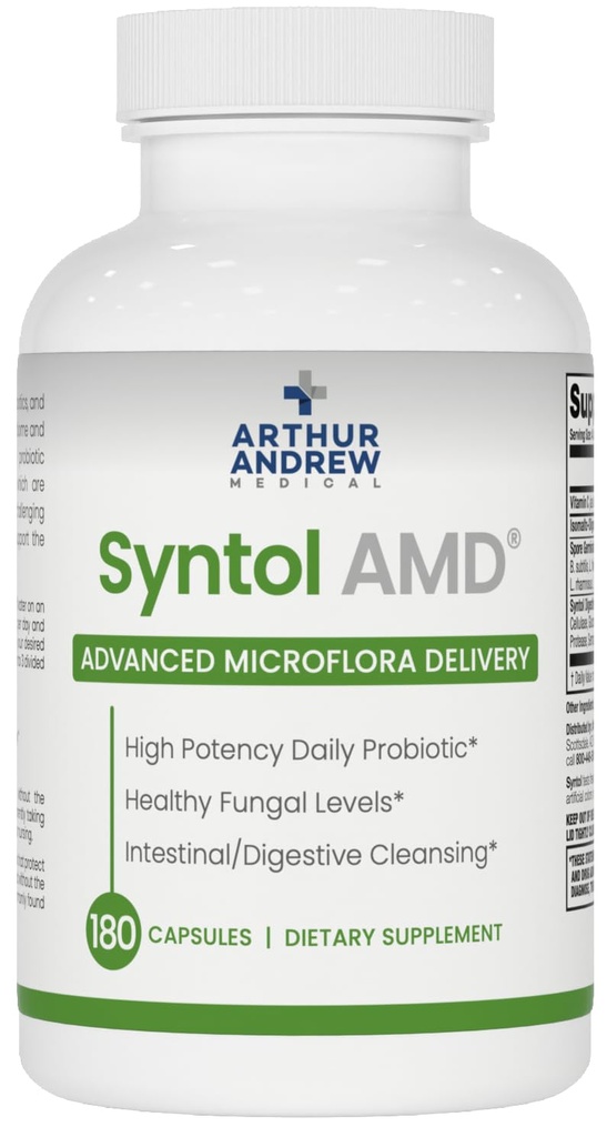 Arthur Andrew Medical, Syntol, 3-in-1 Formule met Probiotica, Prebiotic Fiber & Gist Cleansing Multi-Enzymes, 180
