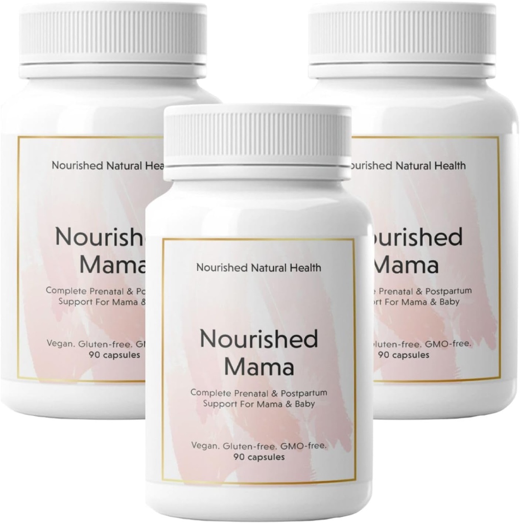 Gevoede Mama Prenatale Multi Vitamine - Vegan multivitamine voor preconceptie, zwangerschap, postpartum en borstvoeding ondersteuning - ijzer-vrij met gemethyleerde folaat en hoge dosis Choline - 270 capsules