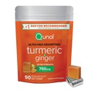 Qunol Turmeric and Ginger Soft Chews, 750mg Turmeric Supplement, Ultra High Absorption to Support Joint Health, 90 Count