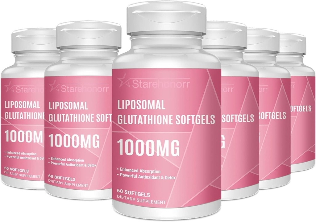 Liposomal Glutathione Softgels 1500MG, Reduced Glutathione Supplement with Vitamin C, Better Absorption, Non-GMO Powerful Antioxidant for Healthy Aging, Detox, Immune Health, 360 Softgels