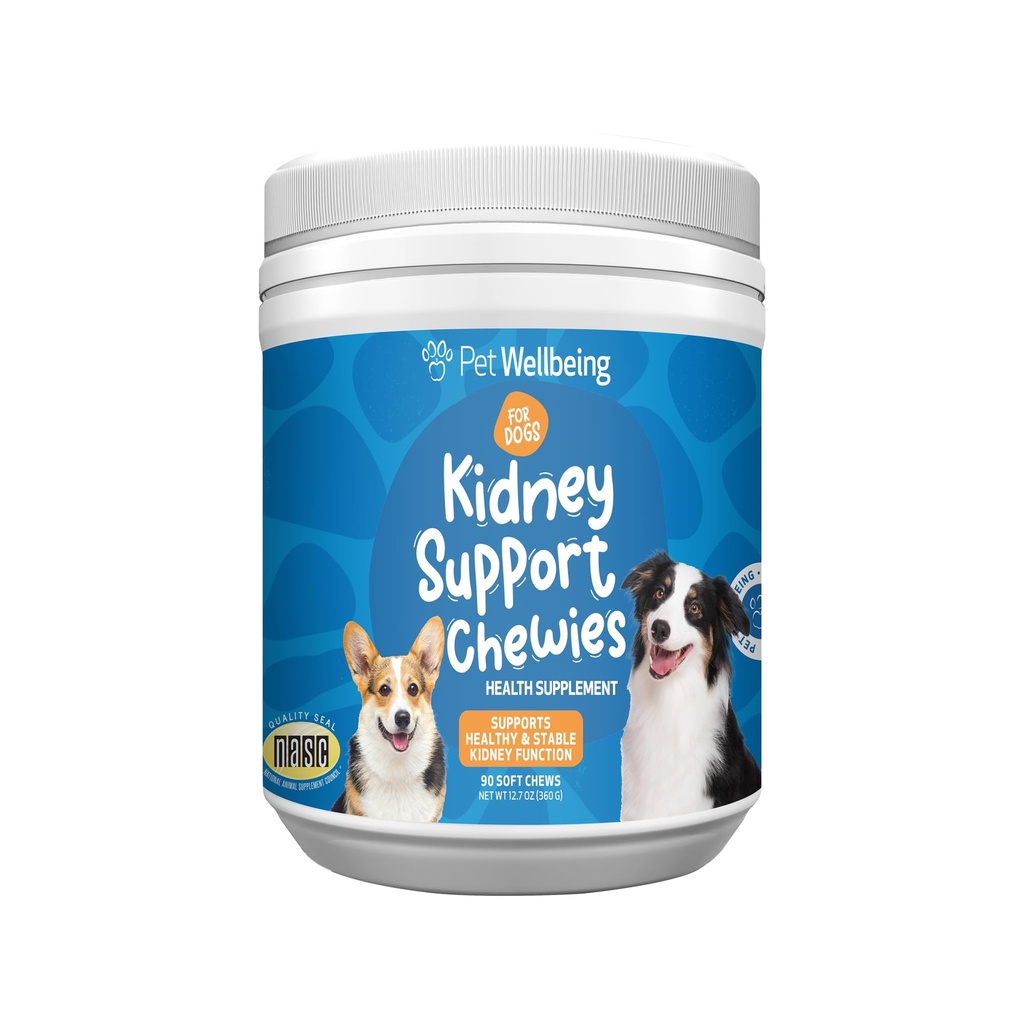 Animaux de compagnie Bien-être Rein Support Chewies for Dogs - Vet-Formulated - Soutient la fonction Rein (Renal) saine et stable, l'équilibre fluidique normal et les niveaux d'énergie, Rehmannia, Astragalus - 90 Chews doux