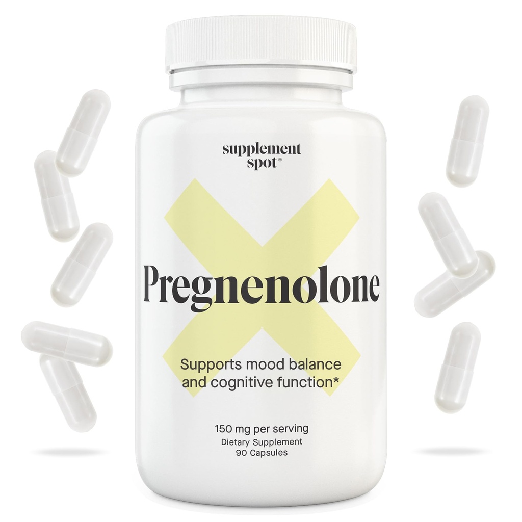 Supplément énergétique Pregnenolone 150 Mg – Pregnenolone pour soutenir l'humeur saine des femmes et des hommes (90 portions)