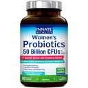 Probiotiques de vitalité innée pour les femmes, 50 milliards d'UFC, 17 souches prouvées, 60 capsules de légumes, formule avec prébiotiques et extrait de canneberge, non OGM, soutient la santé vaginale, digestive et immunitaire