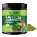 NATURELO Raw Greens Superfood Powder 240 Gram, gemengde Berry - Ondersteunt energie, immuniteit en detox - Inclusief Spirulina, Tarwegras en Biologische Groenen voor Whole Food Nutrition