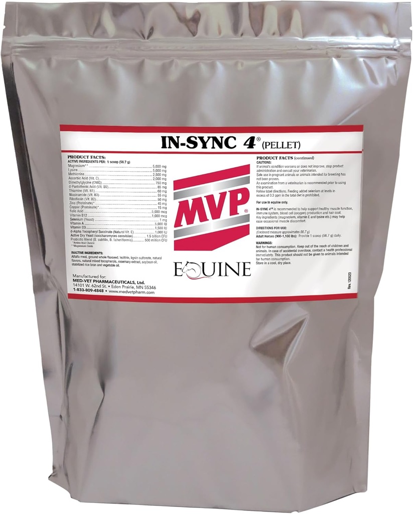 Med-Vet Pharmaceuticals in-Sync (8lb) met natuurlijke vitamine E voor spier gezondheid / recovery in paarden ...