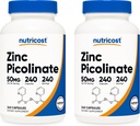 Nutricost Zink Picolinaat 50mg, 240 Vegetarische Capsules (2 flessen) - Glutenvrij en niet-GMO