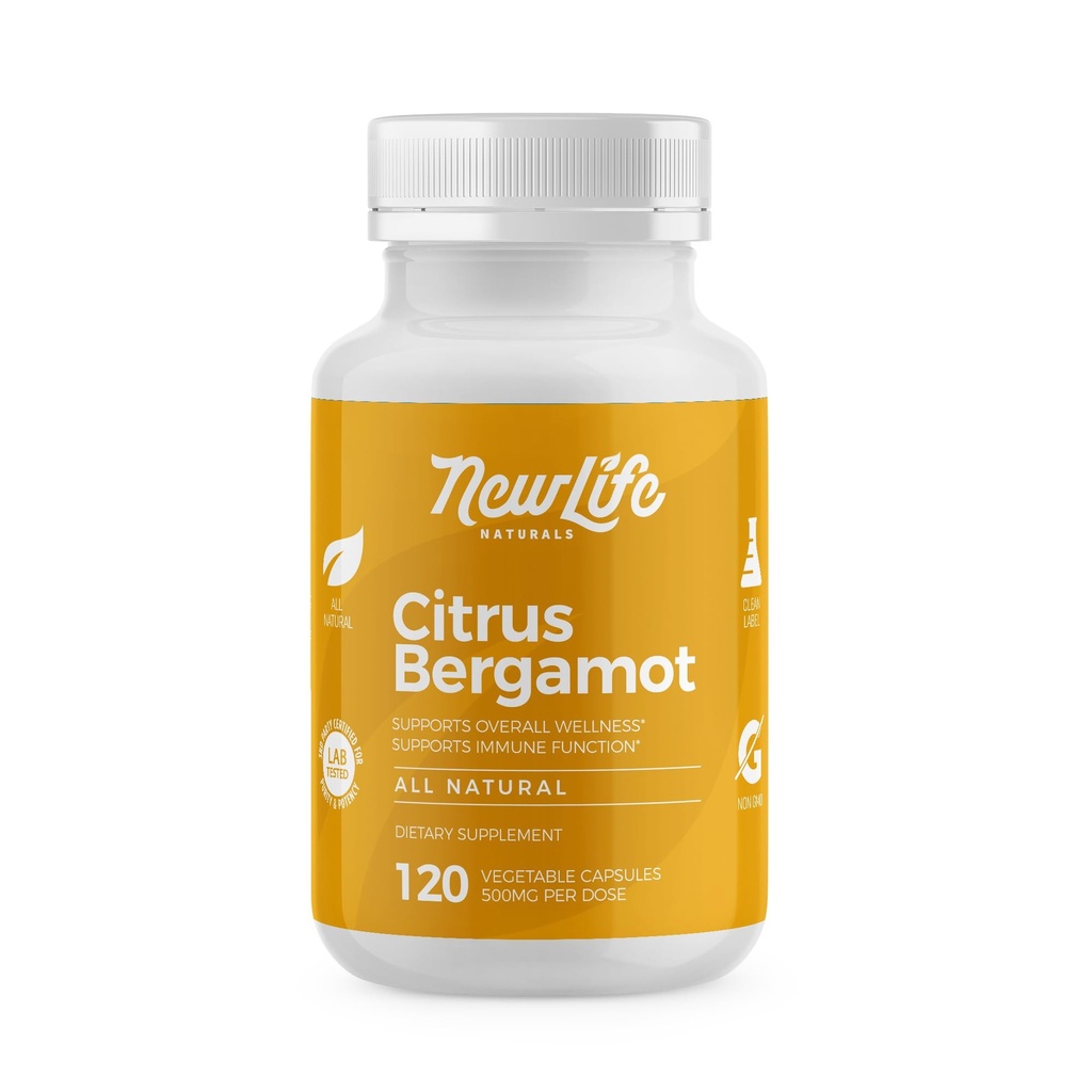 NewLife Naturals Citrus Bergamot Supplementen 500 MG voor Cholesterol Support- Cholesterol Supplement - 120 Veggie Capsules