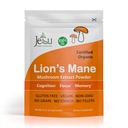 Jetsu Lions Mane Poudre de champignons, bio, végétalien, supplément d'extrait non-OGM. Nootropic pour soutenir la santé cérébrale, stimuler la croissance neuronale et votre système immunitaire pour la clarté et la focalisation. (227g)