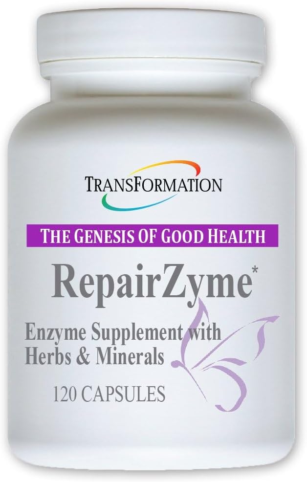 TRANSFORMATIE DE GENESIS VAN GOEDE GEZONDHEID ReparatieZyme High-Potency Digestief Enzyme Blend Natural Supplement with Herbal Extracts & Essential Minerals for Gut, Digestie & All Wellness, 120 Capsule