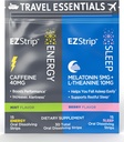 Reispakket met energie-en slaapsupplementen - 30 Tel - Portable Pack met Cafeïne Strips voor energie en Melatonine Strips voor slaapondersteuning tijdens het reizen - Made in USA, Sugar & Gluten Free