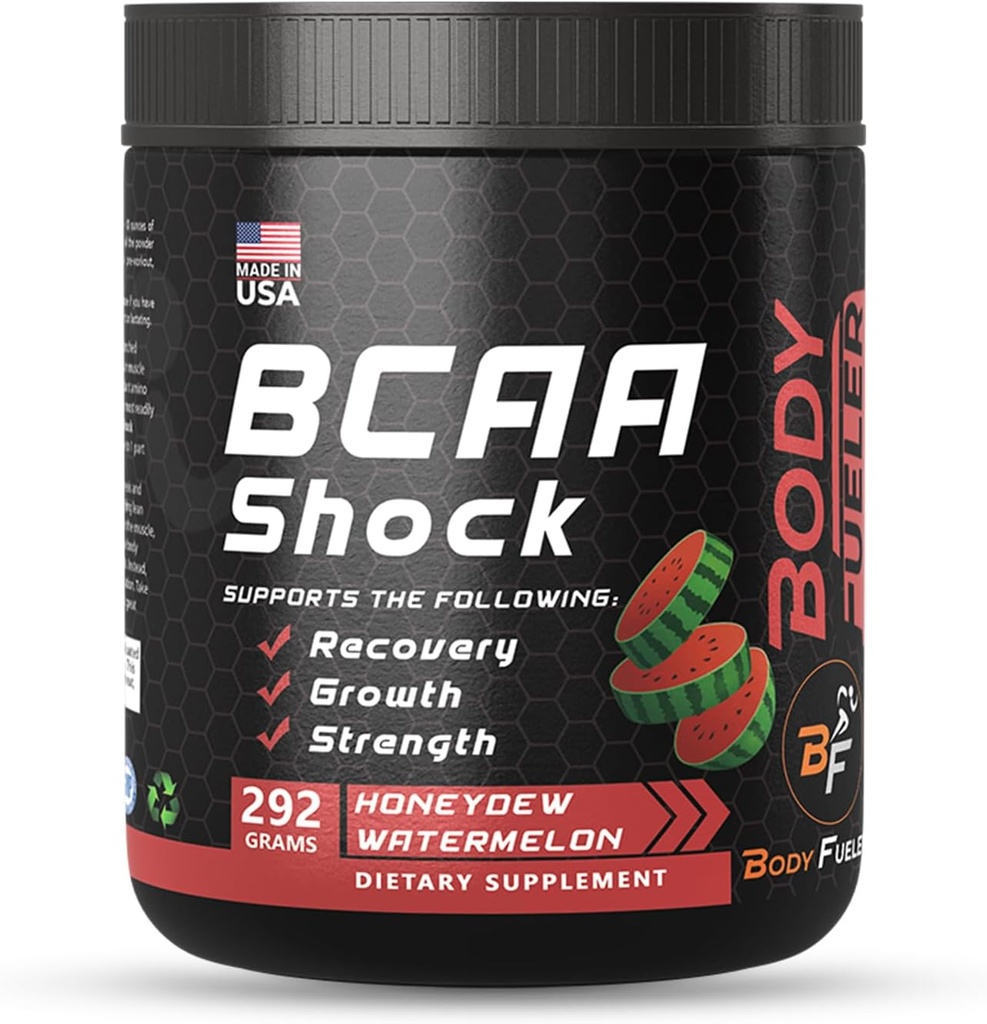 Amino Acid Energy Powder with BCAA, Best Intra & Post Workout Recovery Drink, Muscle Recovery & Endurance Powder with BCAA Ondersteunt Spiergroei, Honeydew Flavor, 292g - Made in USA