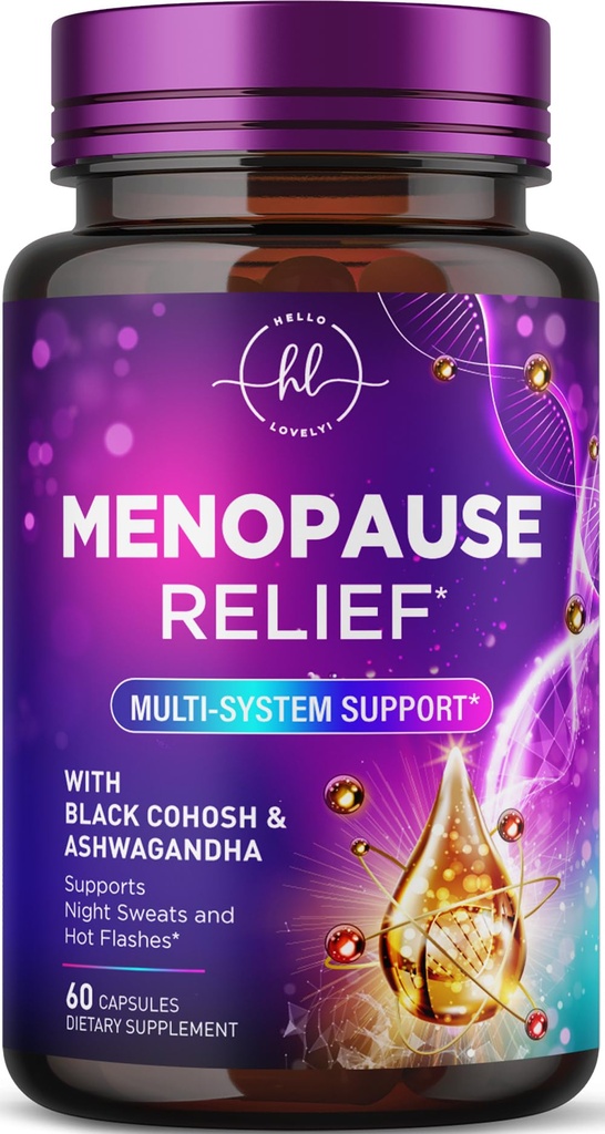 Menopauze supplementen voor vrouwen met zwarte cohosh - natuurlijke, milde hot flash, nachtkleding en hormonen ondersteuning, menopauze verlichting met Dong Quai, energie en evenwicht, niet-GMO en glutenvrij - 60 capsules
