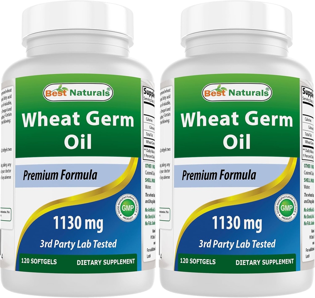 Best Naturals Tarwekiemolie 1130 mg 120 Softgels (verpakking van 2)