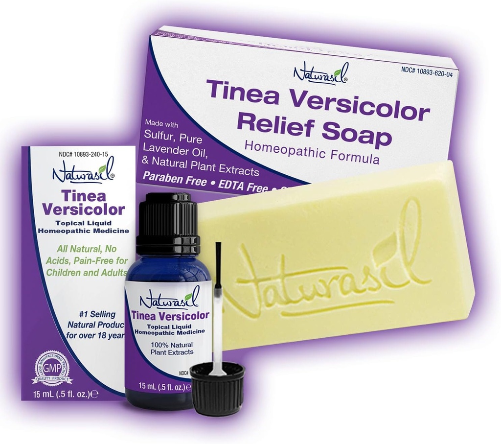 Tinea Versicolor Volledige Body Value Pack - Gerichte Relief Liquid (15ml) + 1 Anti-Itch Zeep 