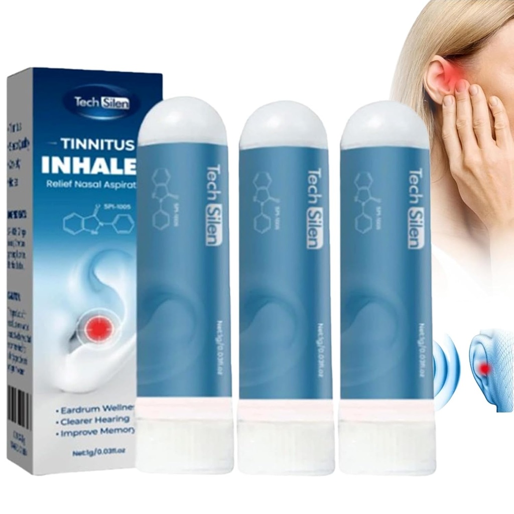 Techsilen pour les acouphènes, Techsilen Inhalateur d'acouphènes, Inhalateur d'acouphènes, Relief d'acouphènes, Inhalateur d'acouphènes (3 pcs)