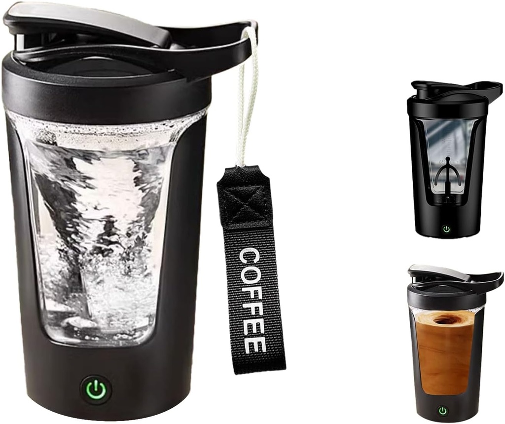 Electric Protein Shaker Bottle, Portable Mixer Cup, USB C Rechargeable, BPA-Free Tritan, 450ml/16oz, 500mAh, for Smooth Shakes