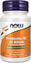 NOW Foods Supplementen, Probiotic-10TM, 25 miljard, met 10 Probiotische Strains, Zuivel, Soja en Glutenvrij, Gecontroleerde stam, 50 Veg Capsules