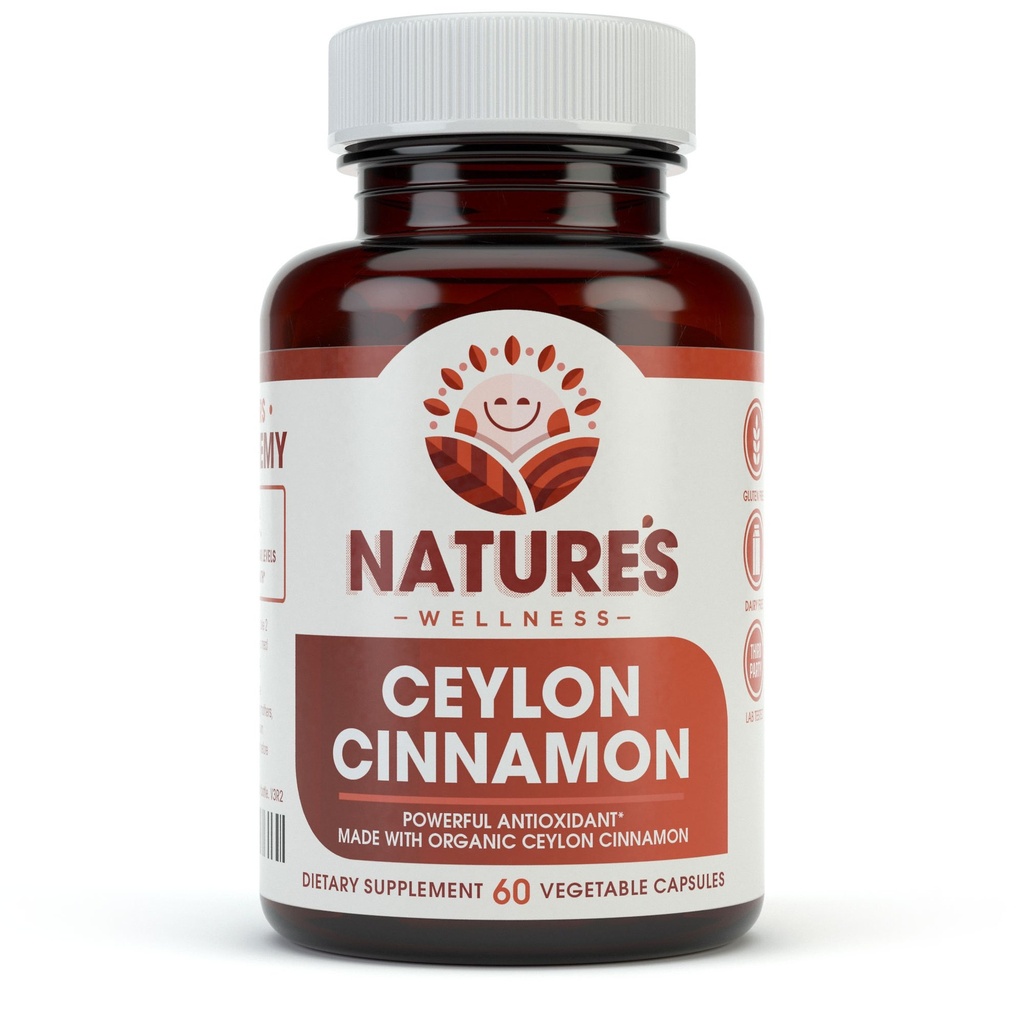 Ceylan biologique Cinnamon - 1200 mg , puissant antioxydant , maintient la santé et la mobilité , non-OGM , 60 capsules de veg