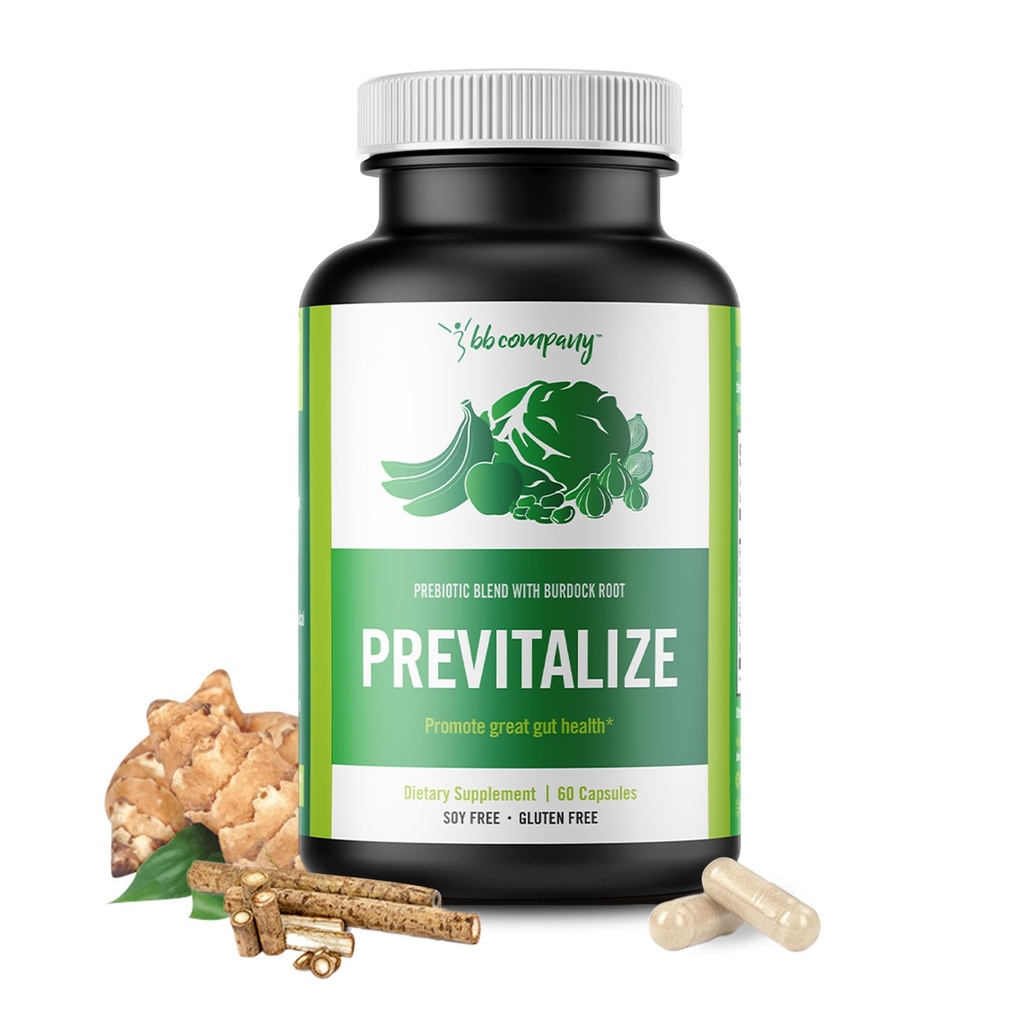 BB Company Previtalize (en anglais seulement) Prébiotiques pour les femmes, fibre prébiotique pour la santé des intestins, santé digestive (en anglais seulement) Alimentation pour de bons probiotiques (en anglais seulement) Complément aux probiotiques et provitalize (en anglais seulement) Emballage Vary (en anglais seulement) 60 Ct