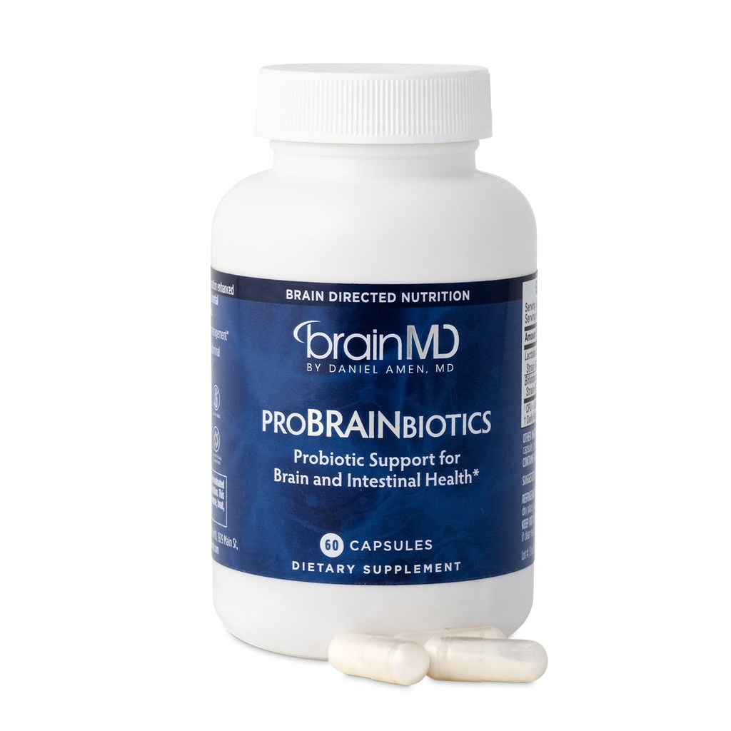 Dr Amen BrainMD Probrainbiotica - 3 miljard CFU, 60 capsules - bevordert Gut Health - Glutenvrij - 60 porties