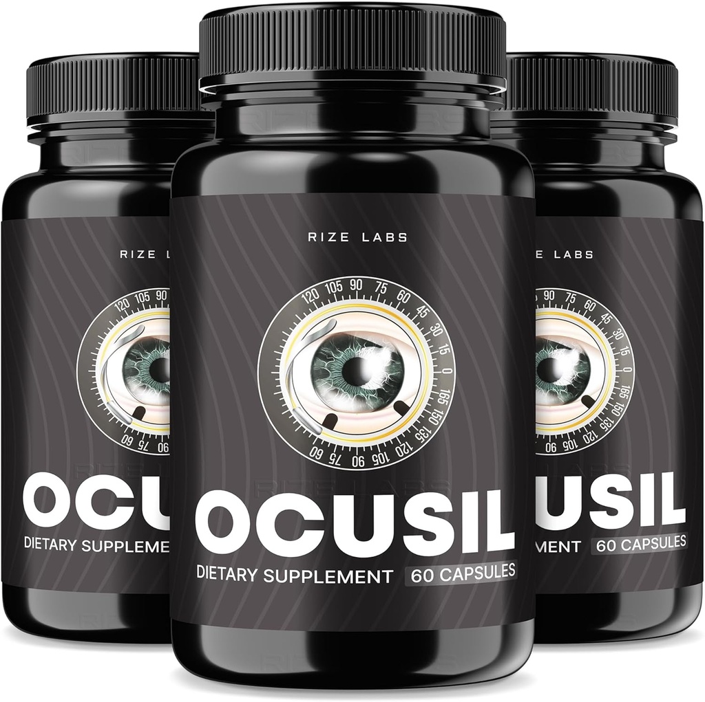 ize labs Ocusil Capsules, Ocusil Support Eye Supplement, Ocusil Lubrifiant pour améliorer la concentration et le focus, Ocusil Pills All-Natural pour les yeux sains (180 capsules) (Pack of 3)