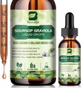 Soursop Bitters Liquid Drops, Soursop Graviola Leaf Extract Multivitamine Drops with Sea Moss Black Seed Oil Supplement - Ondersteunt Antioxidant, Langzame Cell-Aging, Gut Cleanse, Detox & Immunity Health