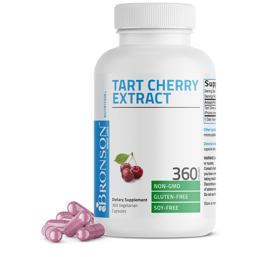 Bronson Tart Cherry Extract 2500 mg Vegetarische Capsules met Antioxidanten en Flavonoïden Non-GMO, 360 Tellen