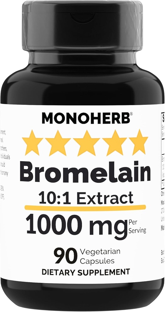 MONOHERB Bromelain Extract 1000 mg - 90 Vegetarische Capsules