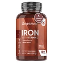 WeightWorld Iron Supplement 65mg - with Vitamin C 125mg - 180 Vegan Tablets (6 maanden supply) - Voorzichtig Carbonyl Iron Supplement for Women & Men - Energy Booster & Blood Heath - Non-GMO & Gluten-Free