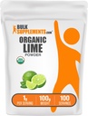 BulkSupplements.com Organic Lime Powder - Organic Lime Flavoring Powder, Sourced from Citrus Aurantifolia Fruit - Air gedroogd & Gluten Free, 1g per Serving, 100g (3,5 oz) (Pack of 1)