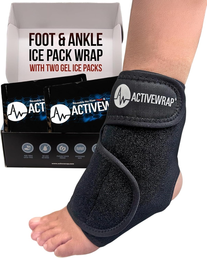 ActiveWrap Foot & Enkel Ice Pack Wrap for Hiel, Arch, and Ankle Discomfort, Swelling, Soreness, and schade recovery 