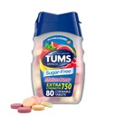 TUMS Extra sterkte Kauwbare suikervrije Antacida tabletten voor Heartburn Relief, Melon Berry - 80 Tel.