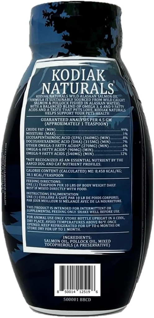 8oz Wild Alaska Salmon Oil Formula for Dogs & Cats, a Balanced Blend of Pure Fish Oils with EPA and DHA from Wild-Caught Fish. Ondersteuning voor huid- & jas, gewrichten en immuungezondheid