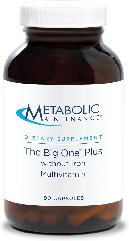 Metabolic Maintenance The Big One Plus Multivitamin without Iron - Iron Free Multivitamin for Women & Men with Vitamin A, C, Minerals, Methylated B Complex, and 2000 IU Vitamin D3 - 90 Capsules