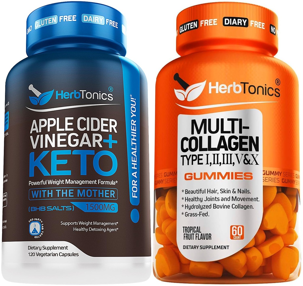 Herbtonics Apple Cider Vinegar Capsules Plus Keto BHB 