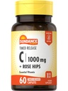 Sundance Vitamine C 1000mg met Rose Hips 60 overdekte Caplets Getimed Release 