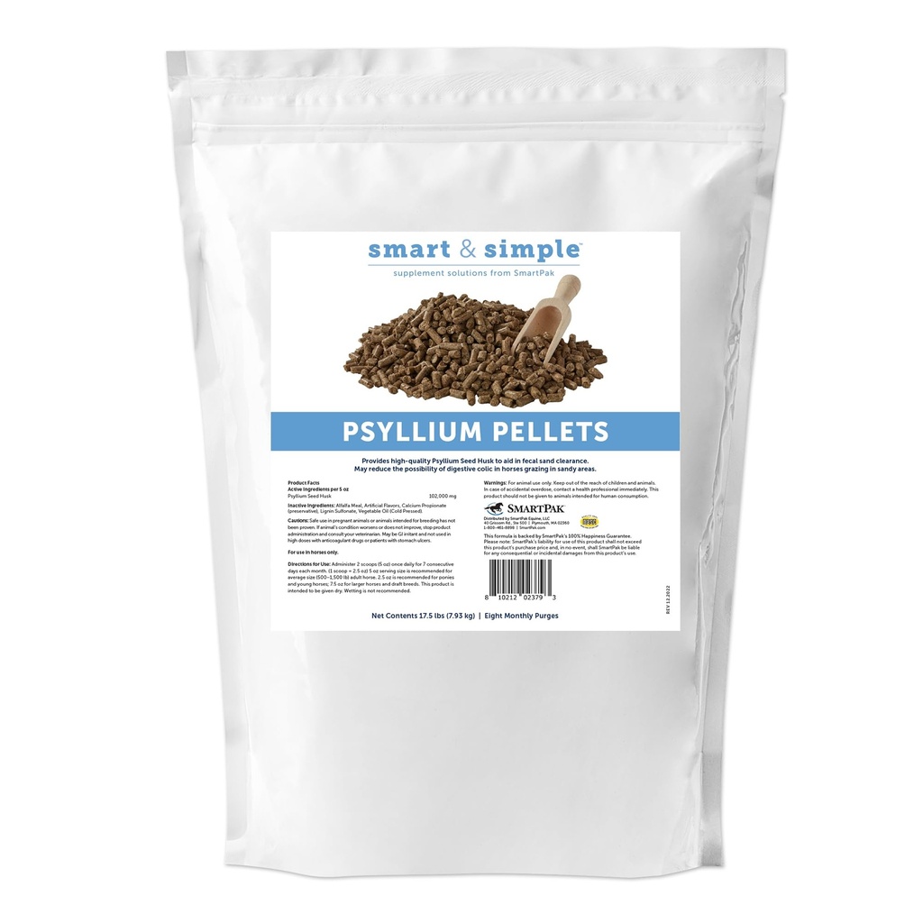 Smart & Simple Psyllium Pellets voor paarden Psyllium Husk Fiber Supplement voor Equile Digestive Wellness Support 