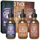 Viking Revolution Baard Olie voor mannen 3 Pack - Natuurlijke Heren Baard Olie Variëteit Set - Sandalwood, Pine en Cedar, Clary Sage Geuren - Baard Conditionering en vochtinbrengen voor een gezonde baard (3 Pack, 1oz)
