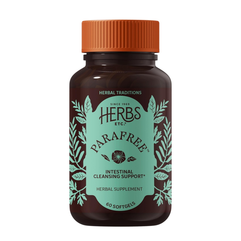 Herbes Etc. ParaFree - Supplément de soutien gastro-intestinal pour aider le nettoyage intestinal - Supplément digestif à base de plantes avec wormwood, quassia et fougère masculine - 60 Softgels (60 portions)