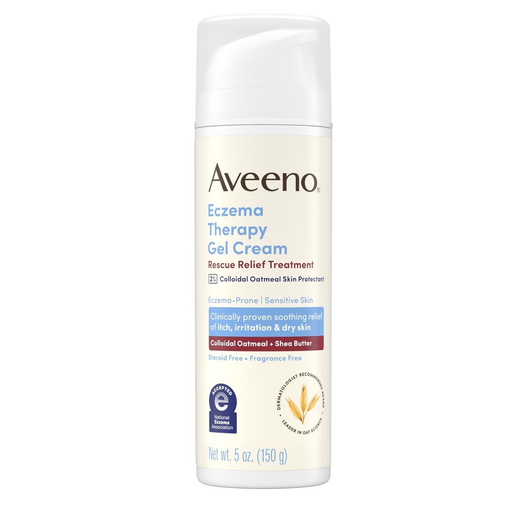 Aveeno Eczema Therapie Reddingsbehandeling Gel Cream met Colloïdaal havermout huidbescherming, onmiddellijk kalmeert & koelt Itchy Dry Skin Flare-Ups, Steroid & Fragrance Free, 5,0 fl. oz