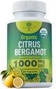 Biologische Citrus Bergamot Supplement - Alleen USDA, Cardioloog Geformuleerd met 200+ Wetenschappelijke Studies -1000mg - Gepatenteerd Extract, Hart, Cholesterol, & Lipiden - Italiaanse Bergamot Hoge Polyfenolen 60caps